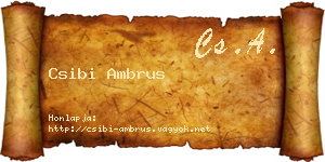 Csibi Ambrus névjegykártya