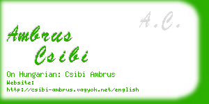 ambrus csibi business card